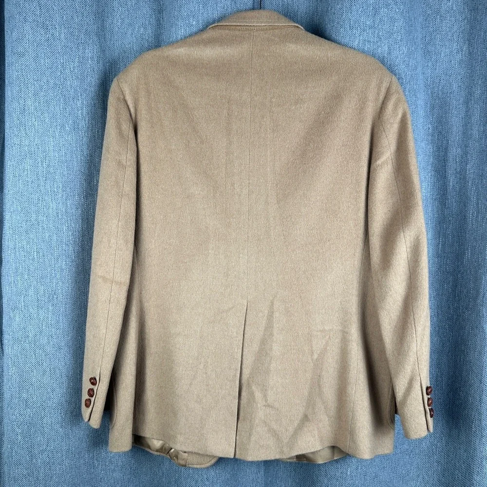 Di Benedetto 70% Camel Hair Blazer Men's 40R Brown Tan Jacket Wool Blend USA